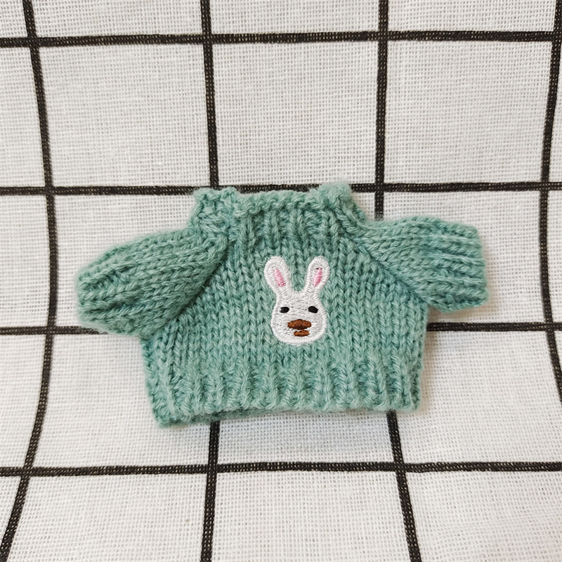 Venta caliente perro cabeza 14cm muñeco de peluche suéter colección de accesorios de ropa rabu ropa spot al por mayor