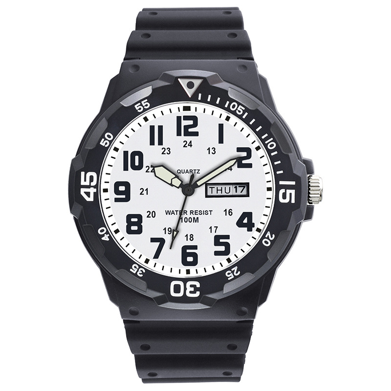Children's watch Simple fashion hipster Student waterproof quartz watch Teen Dual Calendar quartz watch_viptrois.com