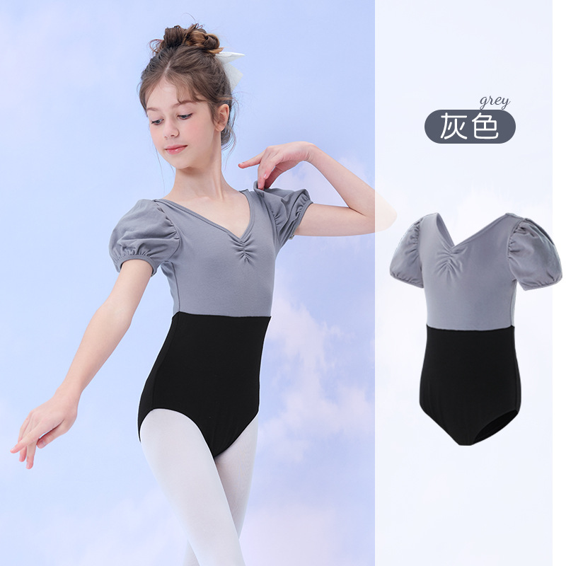 Ropa de baile para niños ropa de verano para mujer mono a juego de color práctica de baile manga de soplo ropa de cuerpo Ropa de baile chino para niñas