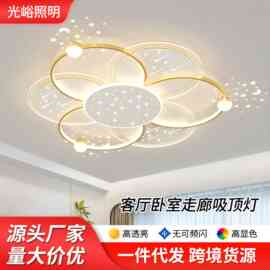 家用简约高级花朵客厅圆形吸顶灯吊灯全光LED灯卧室客厅吸顶灯