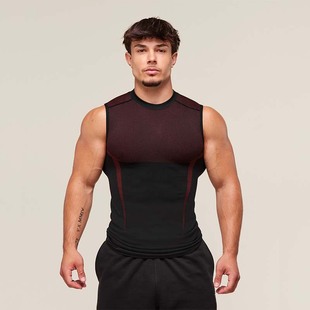 Cross-border Europe and the United States summer fitness vest men's quick-drying wide shoulder training high elastic sleeveless T-shirt sports waistcoat tight
