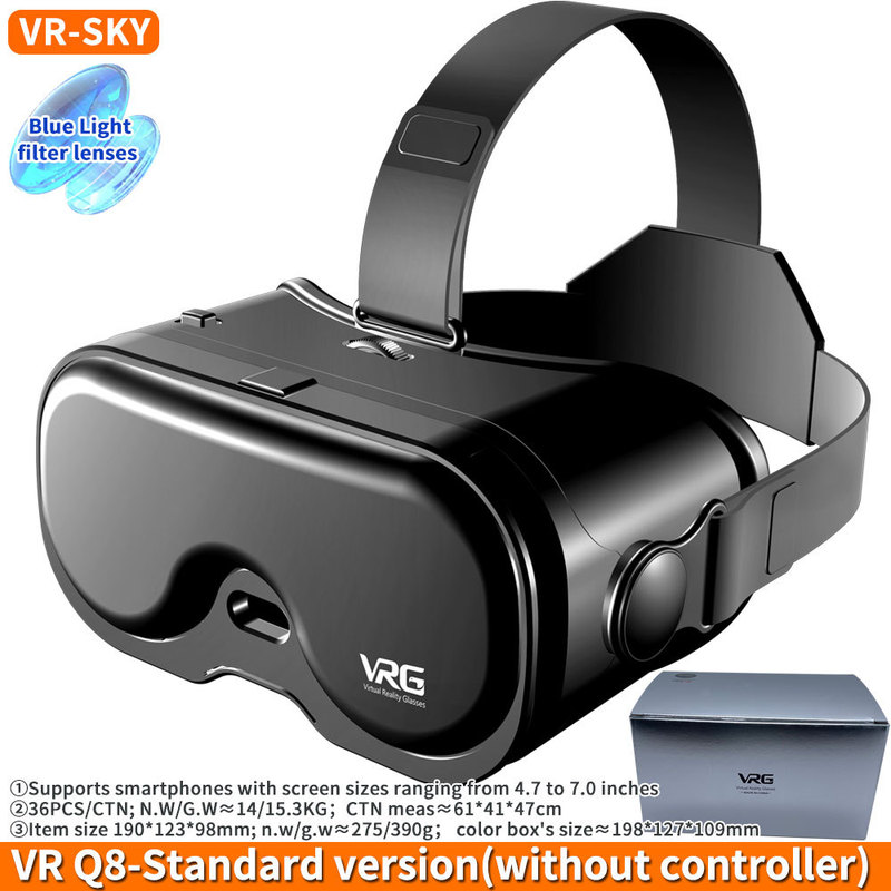 跨境批发VR魔镜全景眼睛打游戏手机Q8头戴式智能虚拟现实3d眼镜|undefined