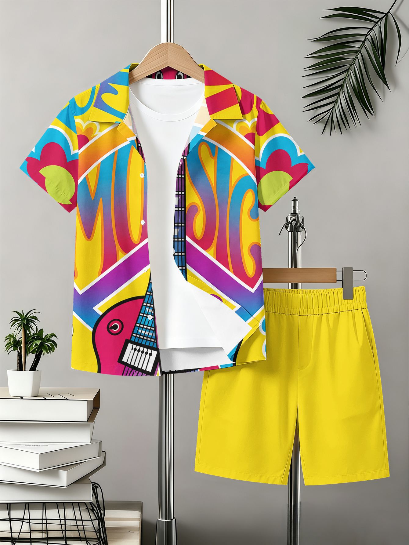 Boys Shirt And Shorts Set With 3d Pattern For Summer Style_voghion.com