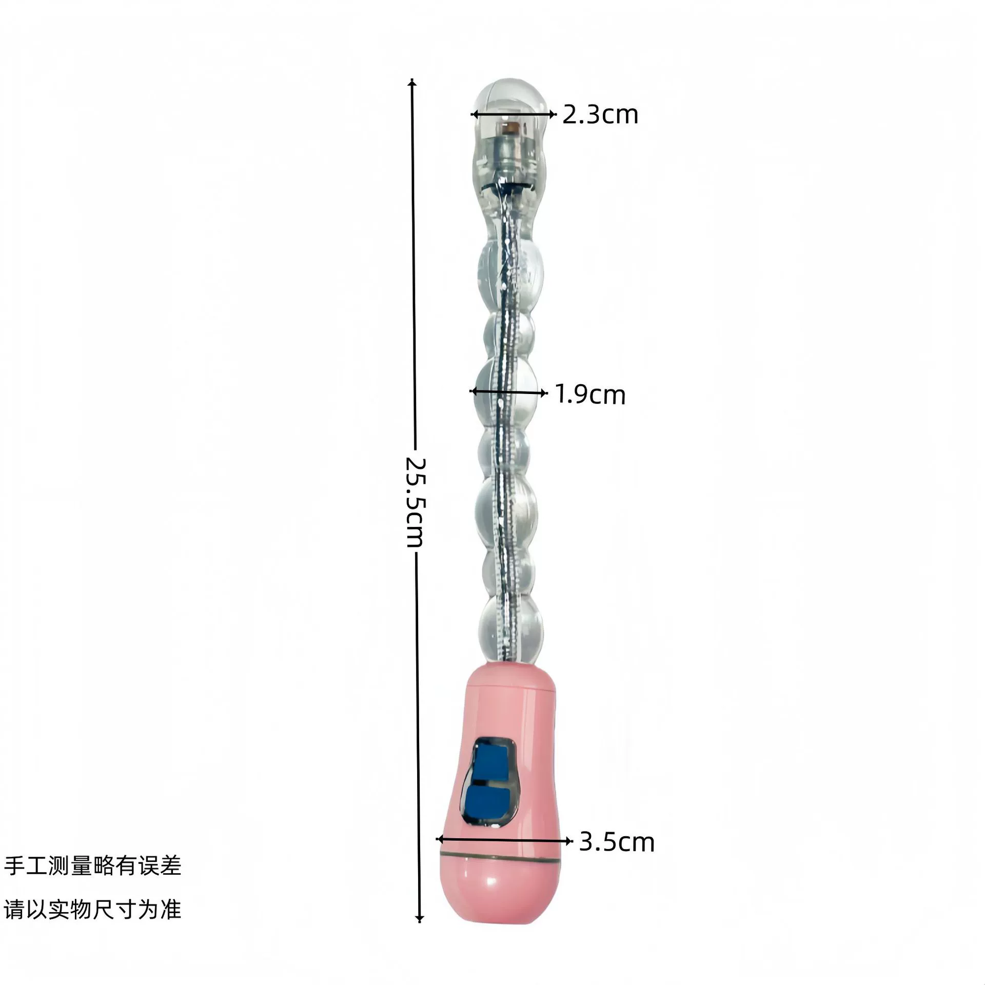 Flexible Anal Plug, 10-frequency Vibrating Beads, USB or Battery, soft rubber + ABS