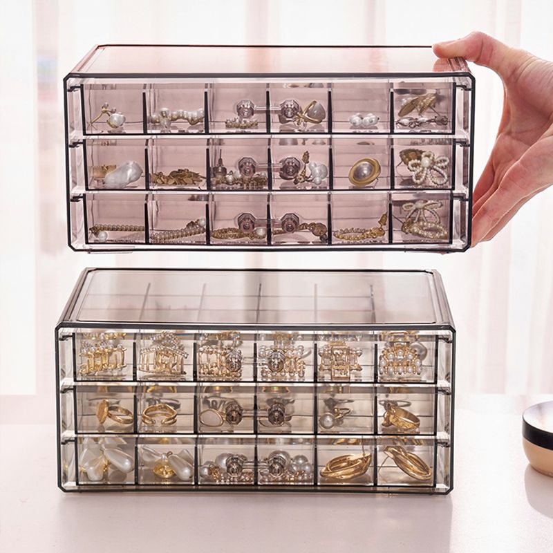 Transparent Jewelry Storage Box Multi-Layer Large Capacity Ring Earrings Necklace Bracelet Household Internet Popular Drawer Type Jewelry Box