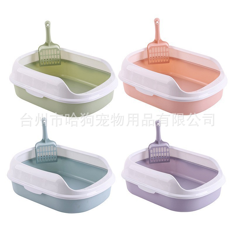 Baña de arena para gatos semicerrada inodoro para gatos a prueba de salpicaduras, banda elíptica, pedal para gatos, productos de limpieza para mascotas