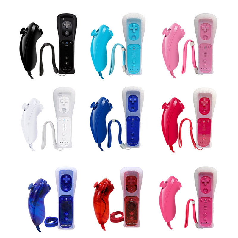 Wii Left and Right Handle Built-In Accelerator Wii Remote+Wii Nubchuk Game Handle with Motion Wii Left and Right Handle Built-In Accelerator Wii Remote+Wii Nubchuk Game Handle with Motion