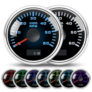 52mm pointer tachometer for car and boat use, modified universal model for car and yacht engines, high-precision tachometer