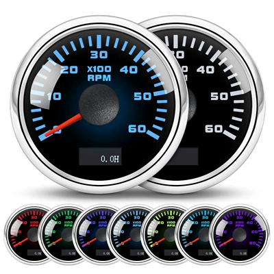 52mm pointer tachometer for car and boat use, modified universal model for car and yacht engines, high-precision tachometer (tachometer)