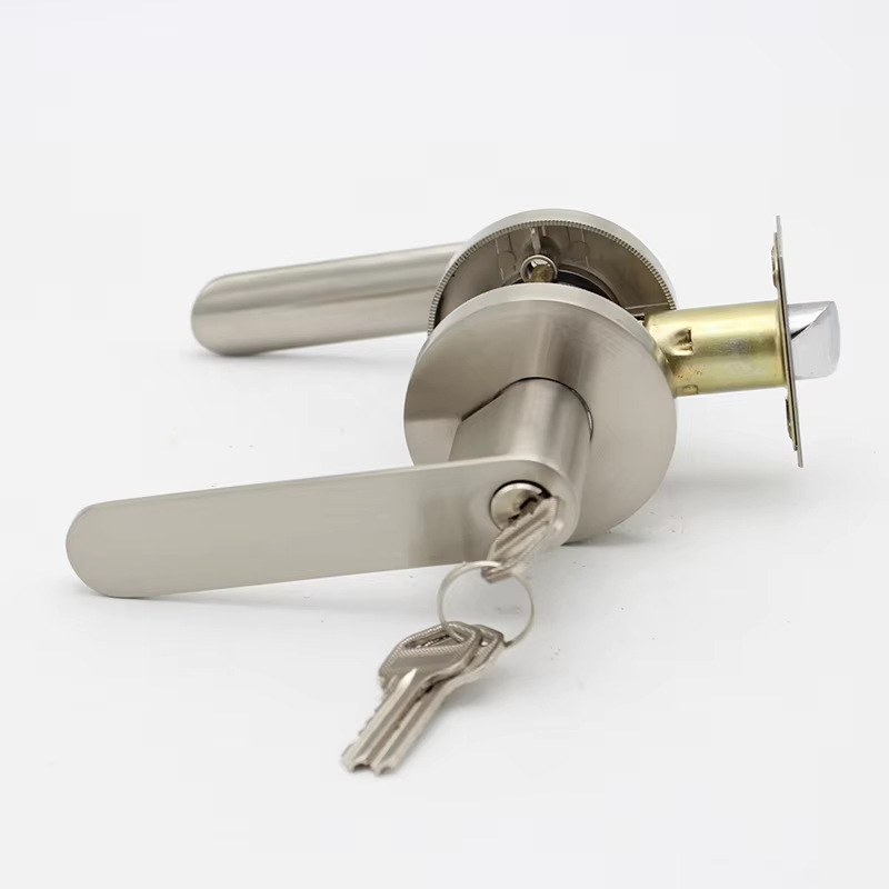 Cerradura de manija de tres barras americana de aleación de zinc Cerradura de habitación de una sola lengua Cerradura de privacidad Cerradura de manija para baño y baño