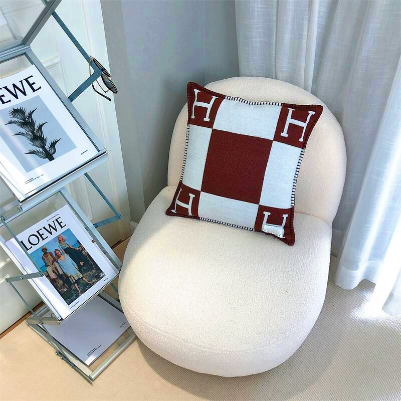 Amazon H 枕北欧モデルルーム昼休みソファクッション車の腰サポート背もたれクッションニット枕カバー