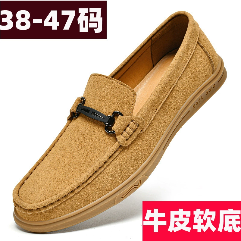 Мужские туфли без шнуровки из натуральной кожи, большие размеры 47, повседневная обувь на мягкой подошве 46, туфли без шнуровки 45, универсальные туфли для вождения