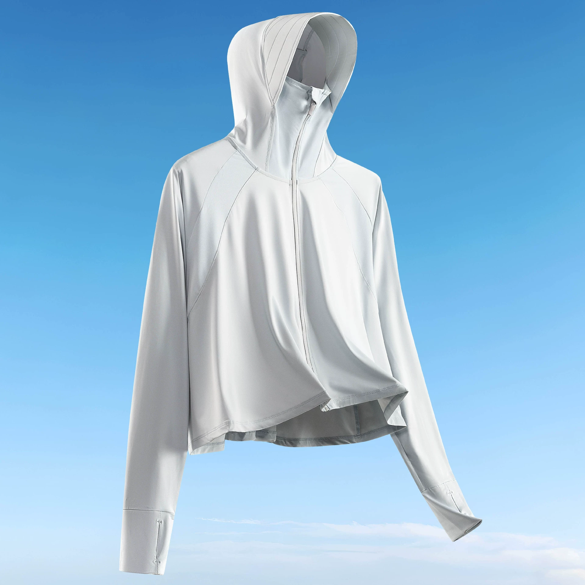 UPF50 + летняя тонкая солнцезащитная одежда из ледяного шелка для женщин, дышащая быстросохнущая куртка для занятий спортом на открытом воздухе с защитой от ультрафиолета, стиль плаща