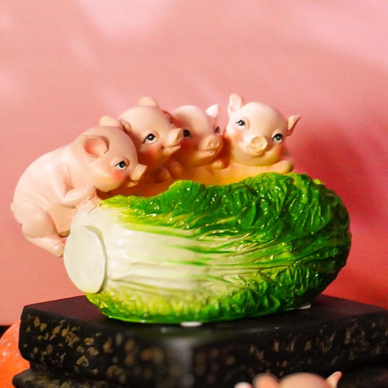 Nueva flor olla cerdo tanque de peces de cerámica resina cerdo olla creativa cultural creativo cerdo decoración regalo colgante cuenca