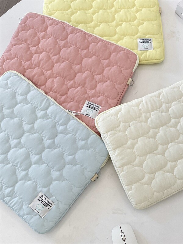 53291 Korean Cute Cloud Embroider iPad Tablet Bag 11/13/ 15inch Notebook Cosmetics Bag
