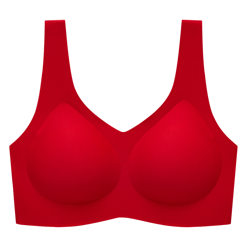 El procesamiento de la fábrica al por mayor pequeño pecho empuja hacia arriba la ropa interior sin costuras de las mujeres completo fijo Delgado inalámbrico deportes belleza espalda sujetador de las mujeres