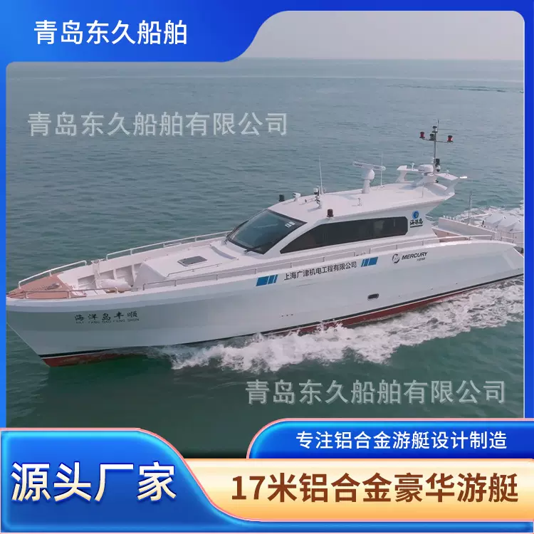 游览艇家庭娱乐出海17米铝合金豪华游艇自主设计可定制钓鱼艇