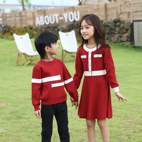 Parent-child set sweater, autumn and winter, thick, stylish knitwear, for a family of three or four, couple set, mother and daughter dress