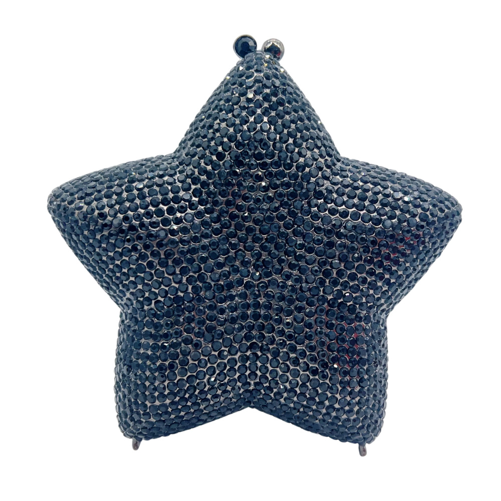 Bolsa de cristal de estrella nueva pequeña estrella con diamantes bolsas de cena de banquete lujosas con diamantes completos bolsas de mujer coloridas