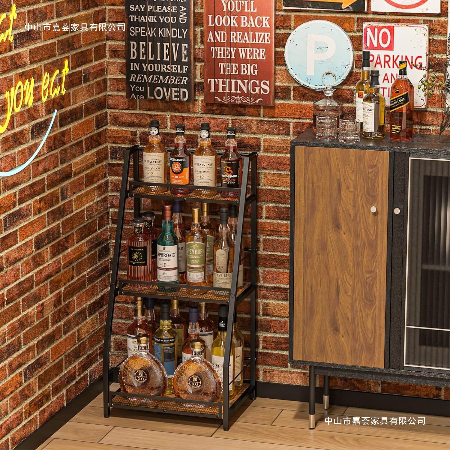 复古美式乡村木制红酒架多用途多层收纳架调味用品厨房置物架跨境