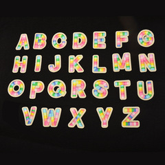 Self-adhesive colorful embroidery 26 letters English fabric patches fashion clothes patches mobile decoration couple bags hats patch holes