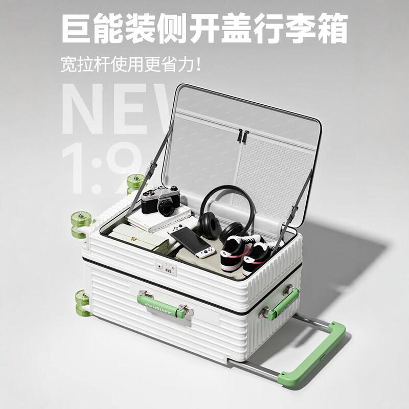 Side open lid luggage can be extended 28 inch wide pull rod suitcase 20 inch boarding box 24 inch pull rod case password box