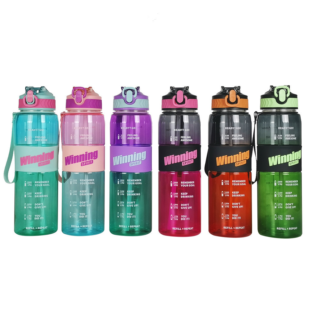 Botella deportiva de gran capacidad – Resistente al calor – Con pajilla para estudiantes y gimnasio