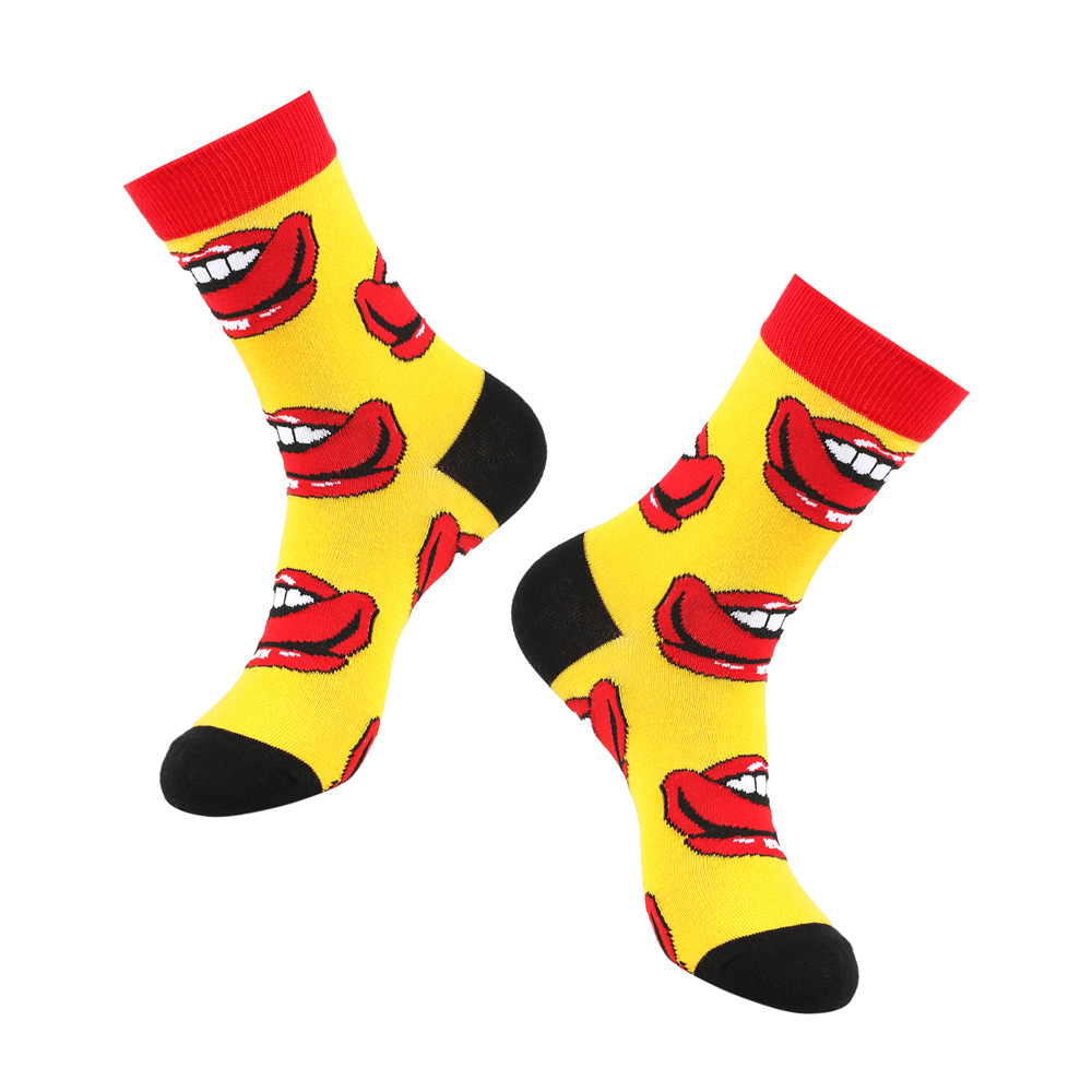 60g Weight Socks Classification Socks Lingerie Type Cotton Fabric Type Stretchy Elasticity A Pair Quantity Daily Occasion Comfort Function Valentine'S Day Festival Lips, Heart Shape Pattern All Seasons Season Unisex Gender Simple Style Style Simple Style Unisex Lips Heart Shape Cotton Crew Socks A Pair 4