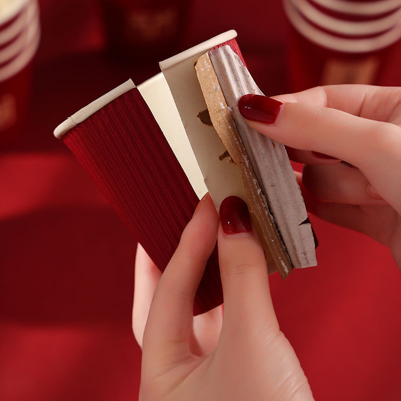 Tazas de papel de boda caseras desechables para la boda vino grueso suministros de boda rojo brindis de té