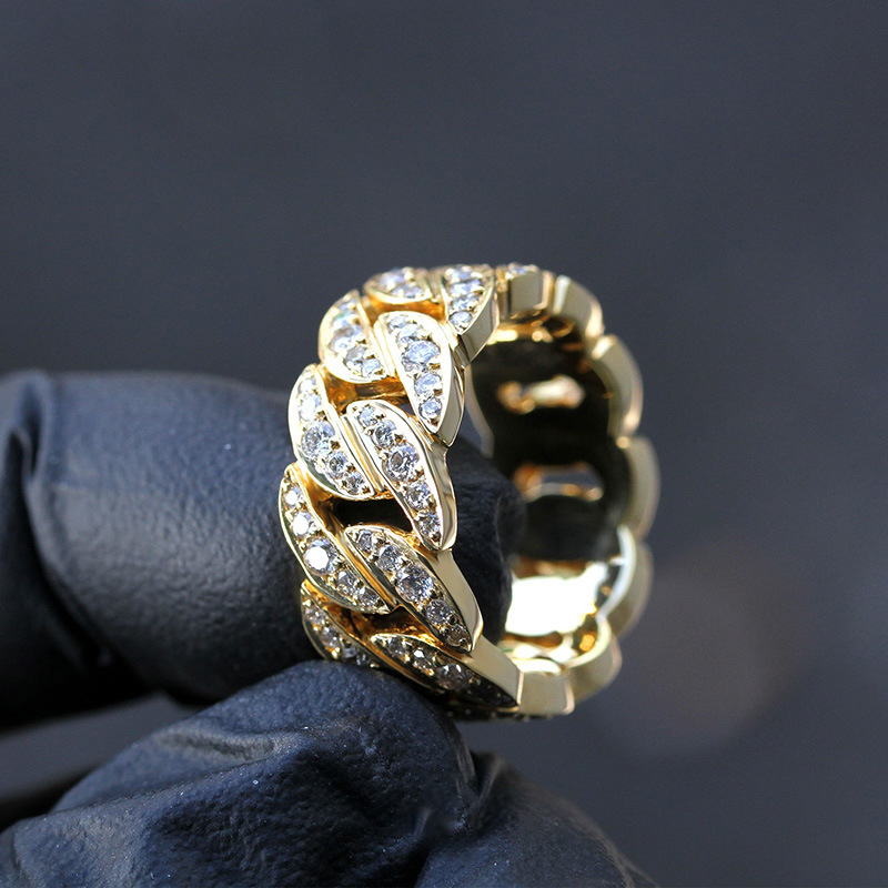Cuban Chain Ring For Men Luxury High End Zircon Finger Accessory_voghion.com