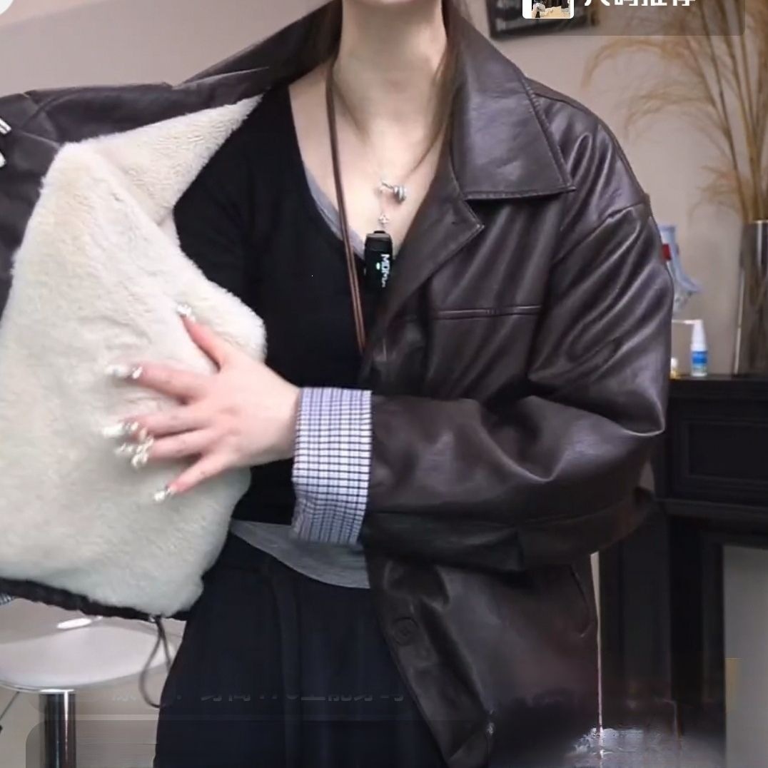 新款复古皮衣外套女2026秋冬季新款爆款美式机车服短款夹克小个子