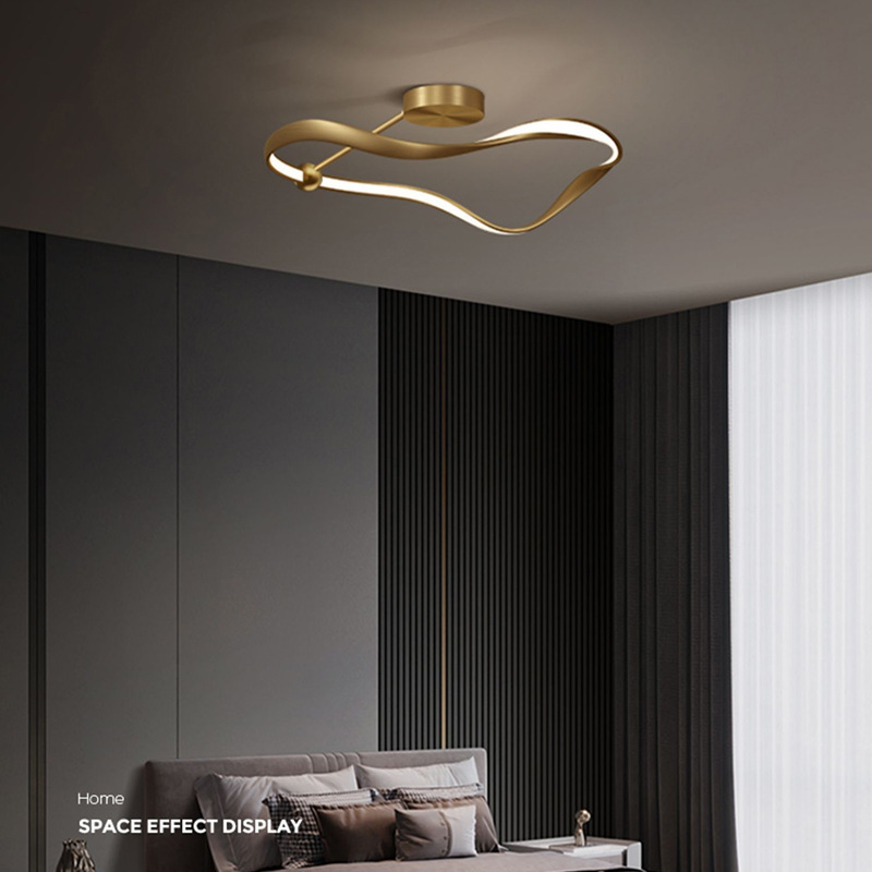 全铜现代简约卧室灯创意个性北欧极简主卧房间吸顶灯具2023年新款