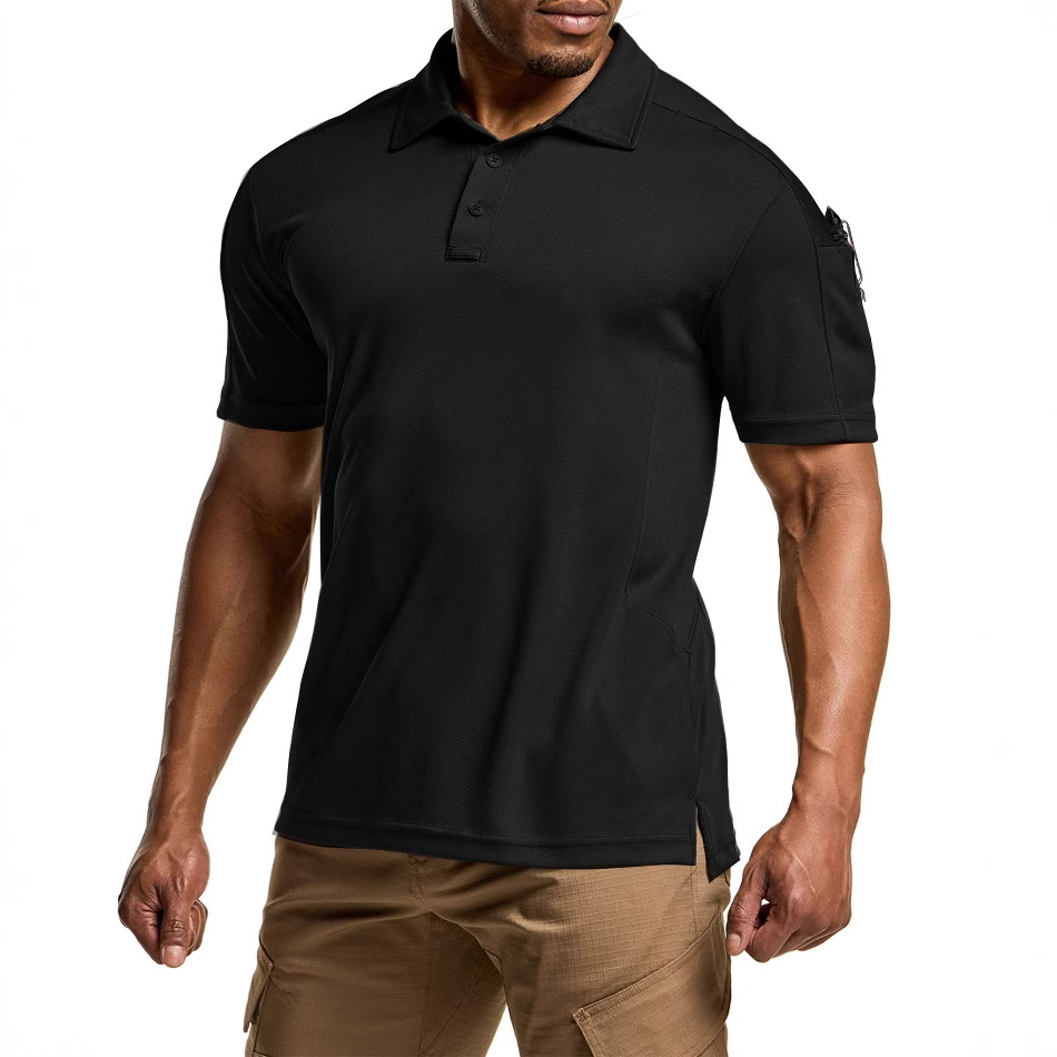 European and American polo shirt cross-border trade summer lapel solid color short sleeve Amazon men's muscle fitness