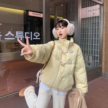 新款韩版拉链羽绒棉服女时尚百搭潮立领加厚棉袄冬季外套跨境批发