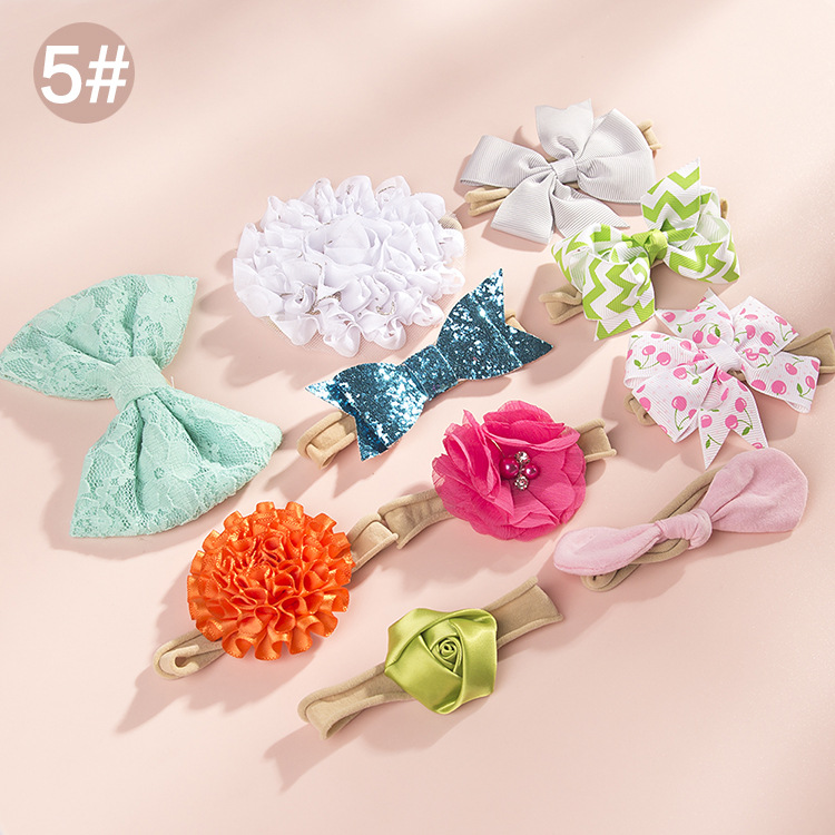 Children's Nylon Bow Headband Set display picture 11