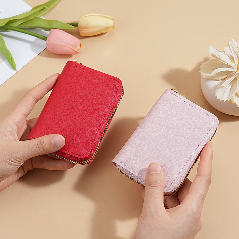 Bolsa de tarjetas de órgano de color sólido, bolsa de tarjetas compacta y exquisita para mujeres, bolsas de tarjetas de bienestar de gran capacidad para hombres, bolsas de tarjetas transfronterizas