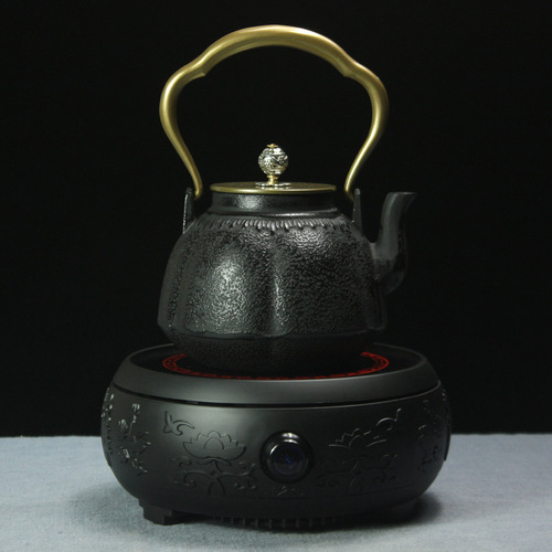 Iron kettle, iron teapot, boiling water, boiling water, making tea, cast iron kettle, health pot, tea set, new Chinese tea room soft decoration, tea ceremony ornaments