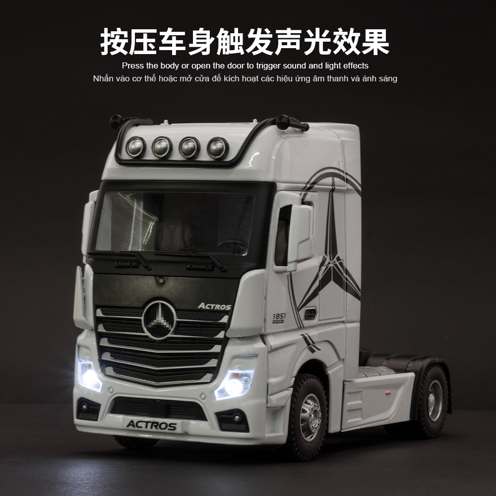 1: 36 Simulación Mercedes-Benz remolque camión de aleación modelo de automóvil de ingeniería modelo de automóvil juguetes para niños