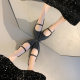 Women's 2025 Spring New French Pointed Toe Shallow Mouth Mary Jane Shoes with Skirt Evening Shoes