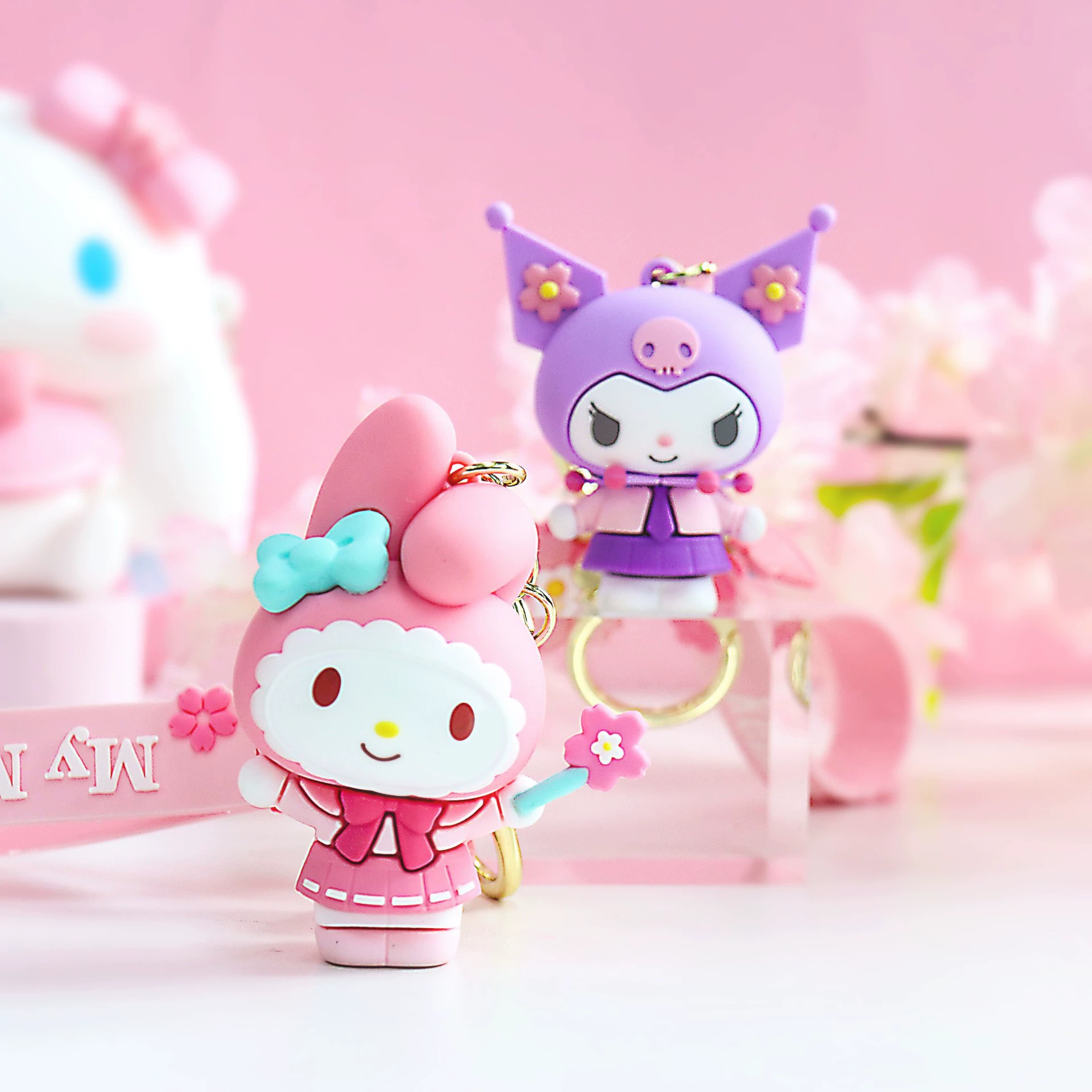 Sanrio, оригинальная кукла из ПВХ, креативный брелок, милый качающийся малыш, подвеска
