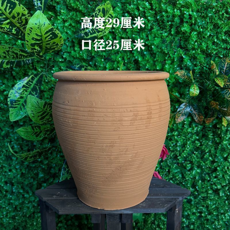 红陶花盆陶罐老式泥瓦盆大口径盆栽绿植多肉法师老桩客厅透气|undefined