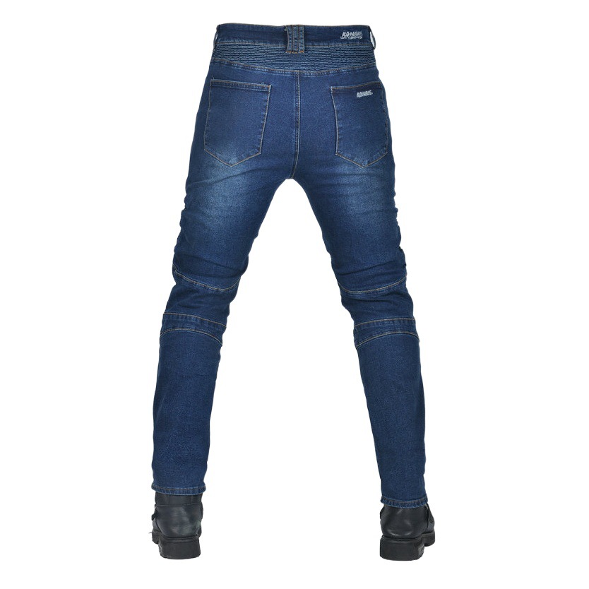 Jeans de motocicleta populares transfronterizos clásico viejo vaca vintage motocicleta fuera de carretera cintura alta pantalones de montar rectos con tapa