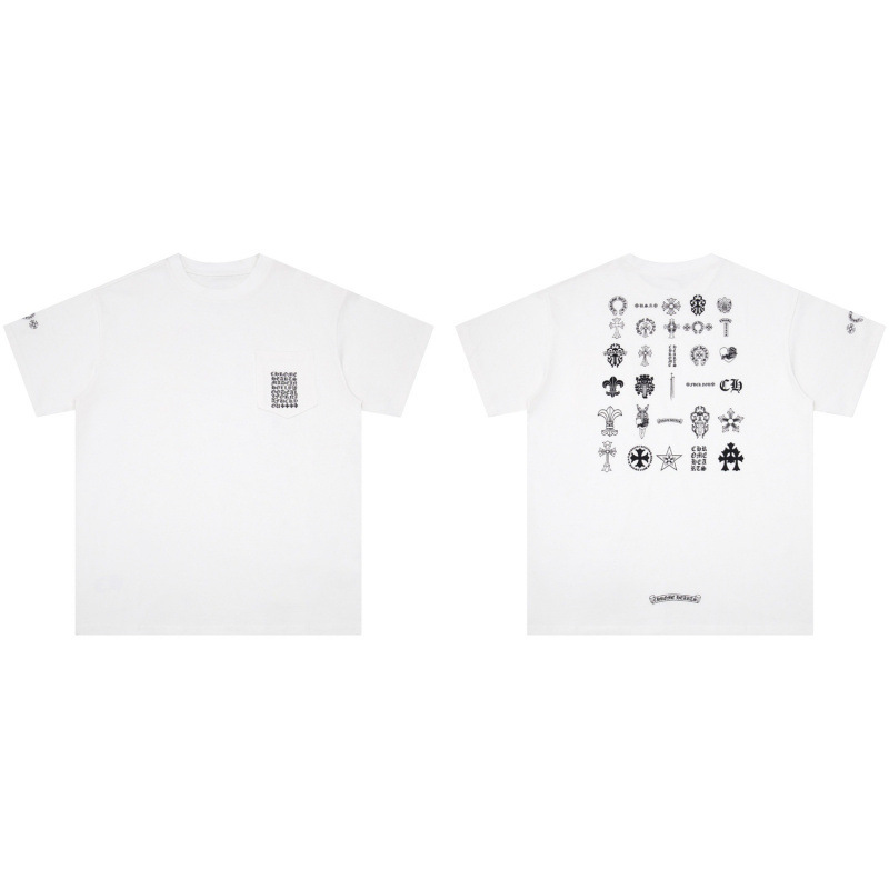 クローバーTシャツのクロスボーダーハイバージョン、ゆったりとしたトレンディなクローバークロスプリント、男女カップル同じスタイルの半袖|undefined