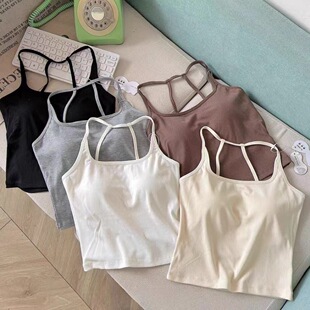 Top with cups, sexy fitted base short tank top, beautiful back
