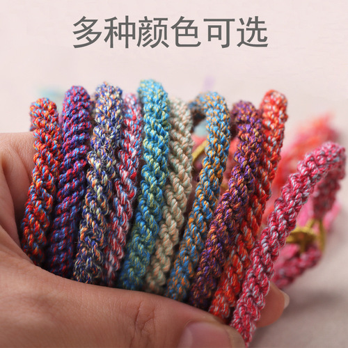 Hand-rolled cotton thread finely woven hand rope adjustable semi-finished men's and women's Tibetan ethnic jewelry handmade tassel bracelet rope