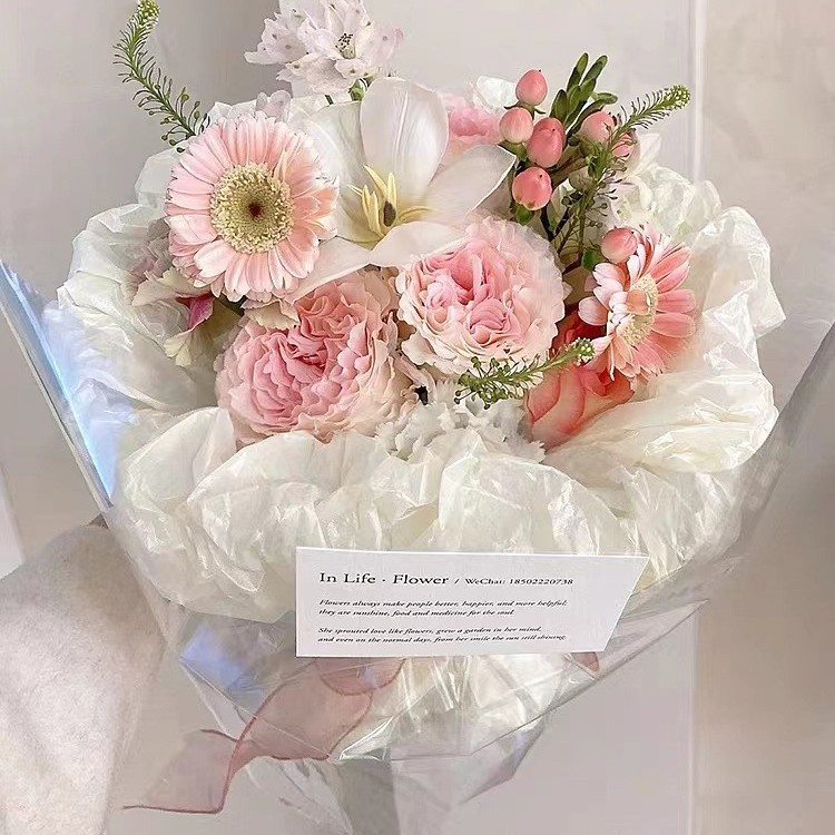 Papel de pera perla engrosada de estilo coreano ramo de papel de embalaje de flores papel de forro impermeable papel plisado material floral al por mayor