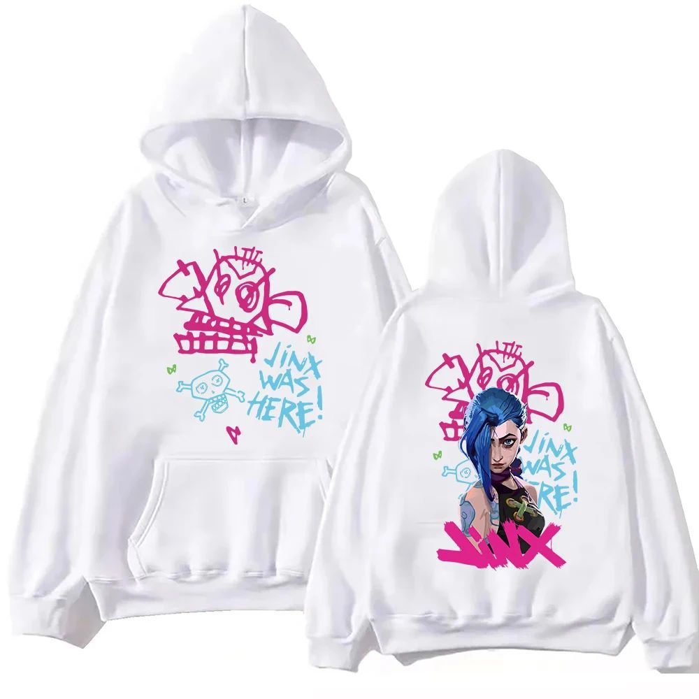 Arcane-Jinx Hoodie Harajuku Hip Hop Pullover Aesthetic