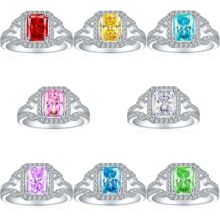 �W���r��S925���y1.5ct��ʯ�ʌ���ָ�߼���6*8��荻�������н�ָ
