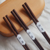 New products are put on black walnut chopsticks Japanese -style pointed chopsticks, round chopsticks, chopsticks can print Logo