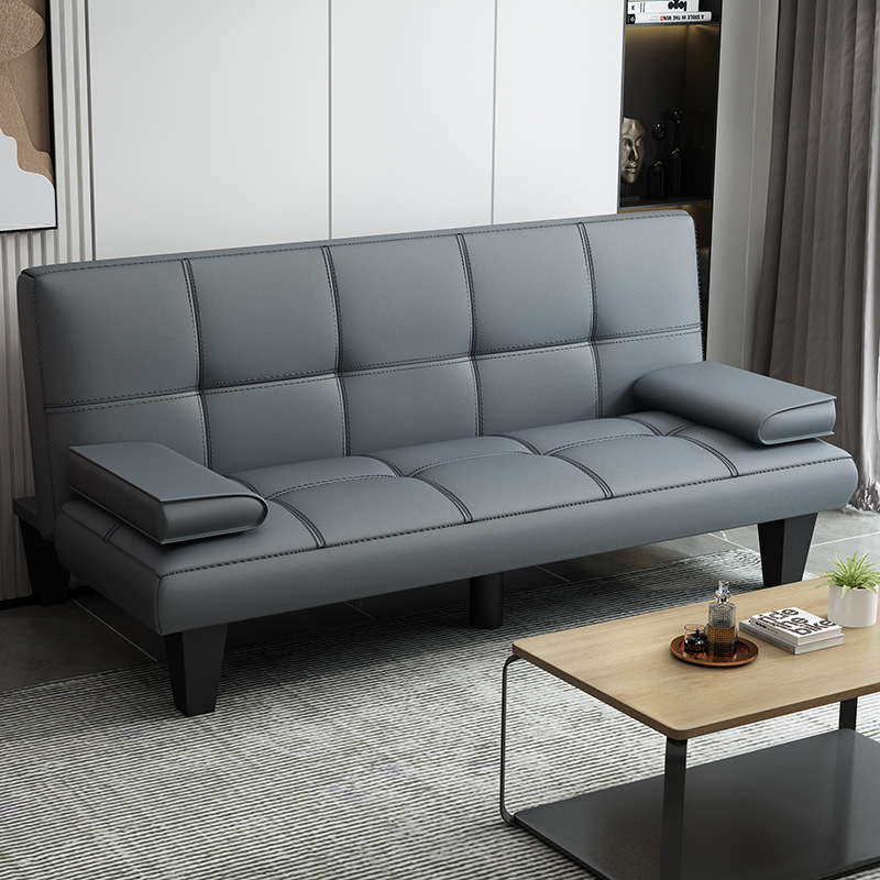 Sofá cama, simple, plegable, multifuncional, muebles de oficina, apartamento pequeño, sala de estar, tela, sofá perezoso, madera maciza